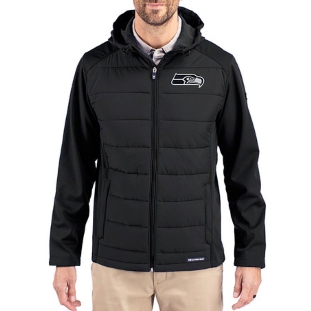 Cutter & Buck Seattle Seahawks Evoke Hybrid Eco Softshell Recycled Jacket Size L